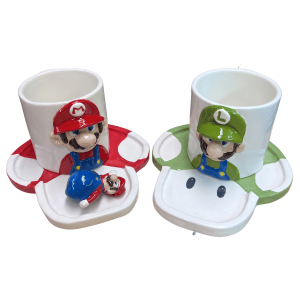 Super Mario Bros and Luigi Mugs and Plates Set