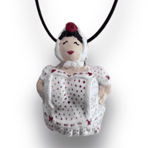 Ceramic Chulapa Dance Pendant - Madrid-inspired wearable art